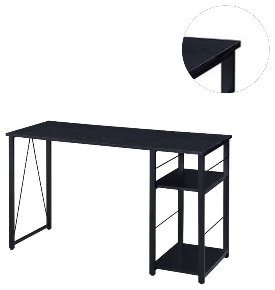 2 Tier Shelf Writing Desk, Black Finish