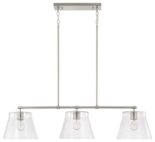 Baker Three Light Island Pendant, Brushed Nickel