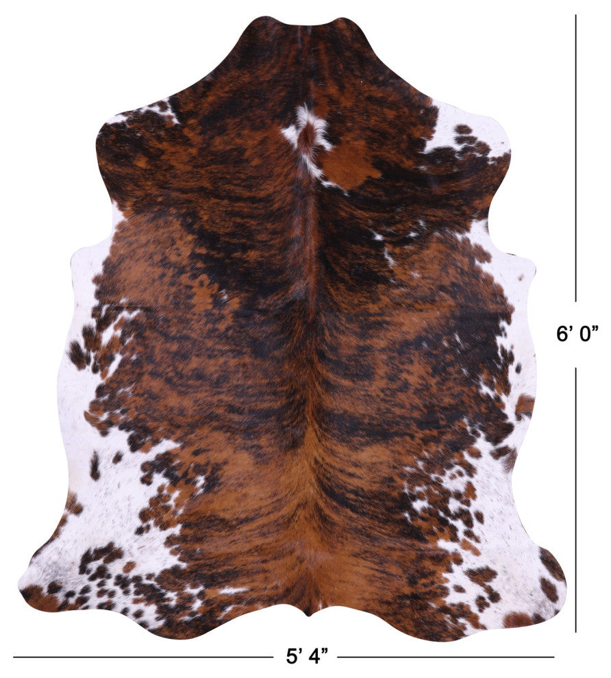 6' 0" X 5' 4" Brindle Natural Cowhide Rug C2177