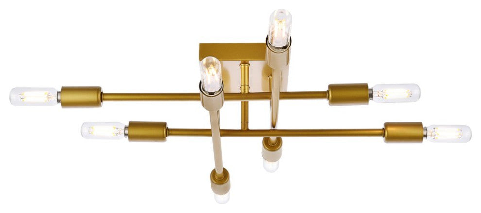 Sebastian 8-Light Brass Flush Mount