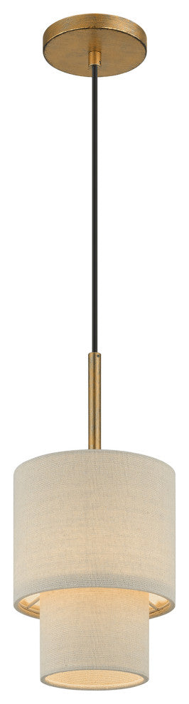 Bellingham 1-Light Antique Gold Leaf Mini Pendant
