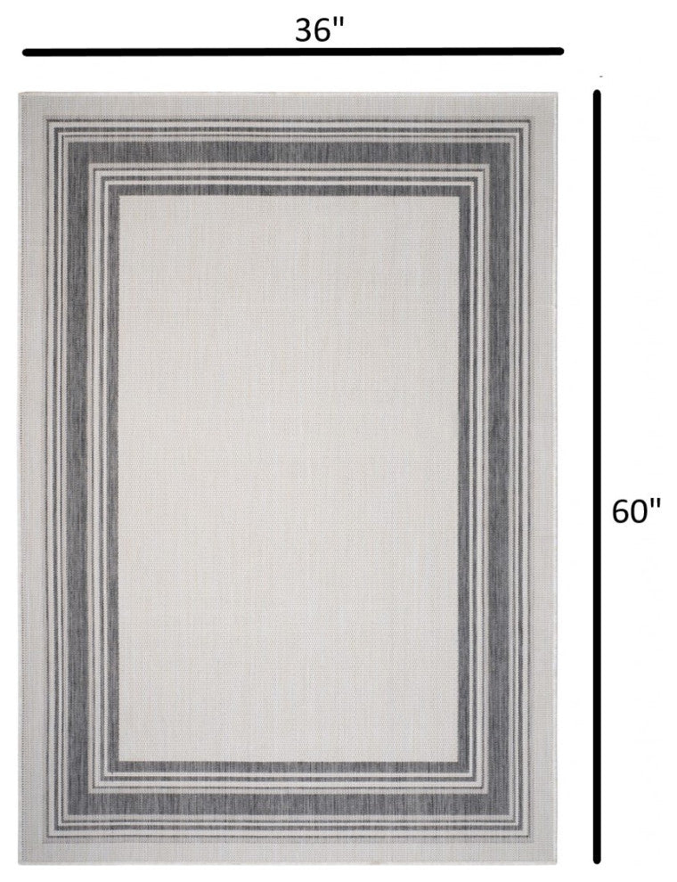 3' X 5' Gray Indoor Outdoor Area Rug