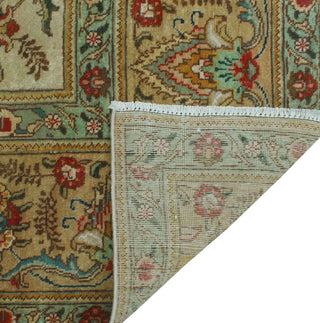 Fine Vintage Distressed Kaleb Ivory/Green Rug, 9'6 x 12'7