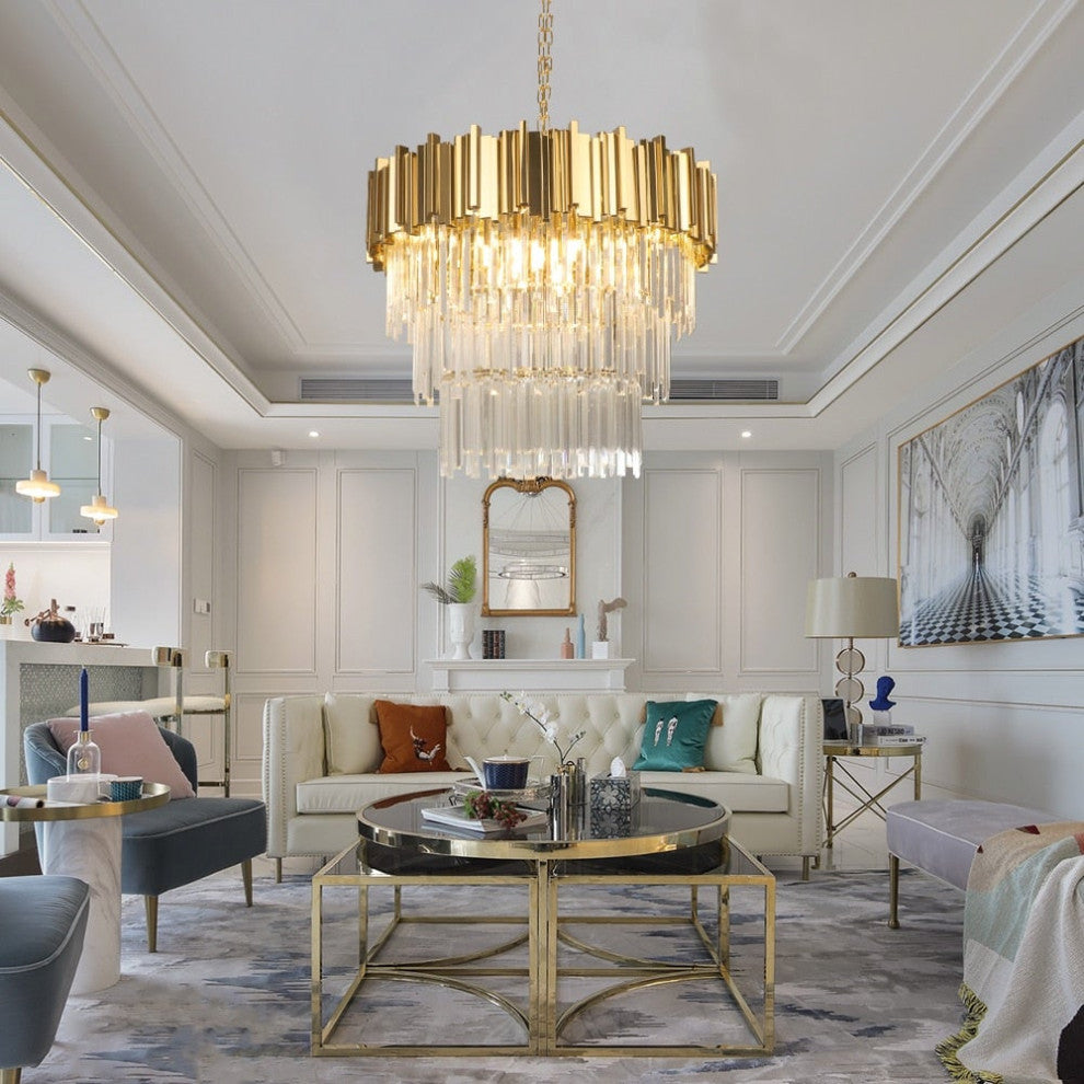 Gio Collection Crystal Chandelier, Diameter 40"