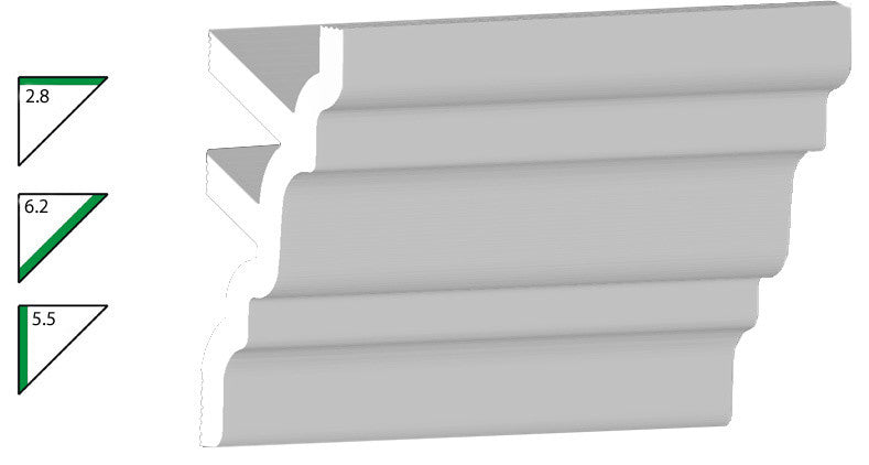 Creative Crown | 56' Of 5.5" Style 3 Foam Crown Molding 8' With Precut Corners
