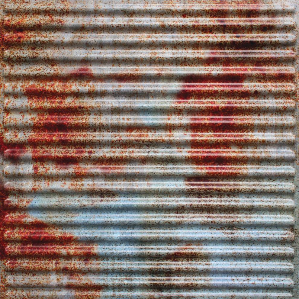 Old Tin Roof 3D Ceiling Panels, 2'x2', 40 Sq Ft, Pack of 10