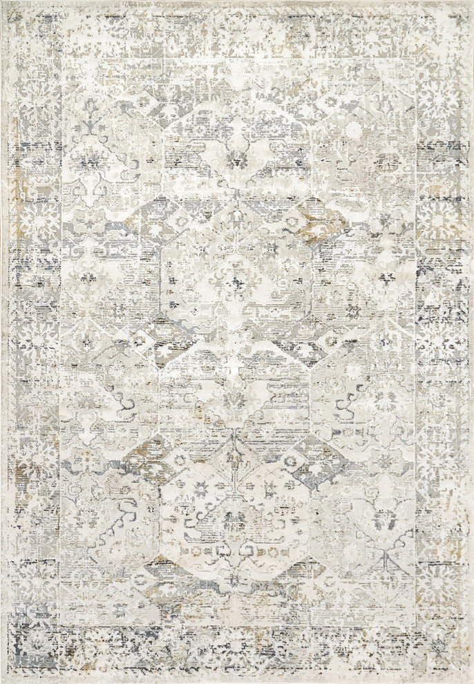 Quartz Modern Area Rug, Ivory/Beige, 2'X3'11"