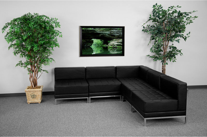 Hercules Imagination Series Black Leather Sectional Configuration, 5 Pieces