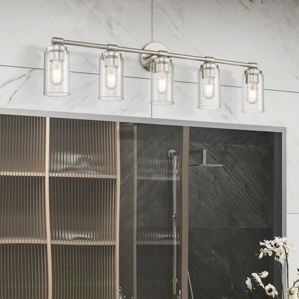 Whittier 5-Light Brushed Nickel Large Vanity Sconce