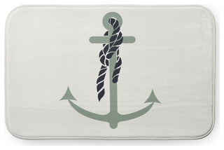 34" x 21" Anchor and Rope Bathmat, Sage