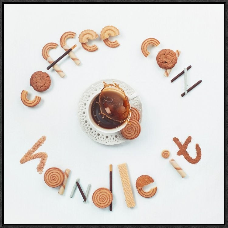 "Food Lettering: Coffee Can Handle It"  by Dina Belenko, 25x25"