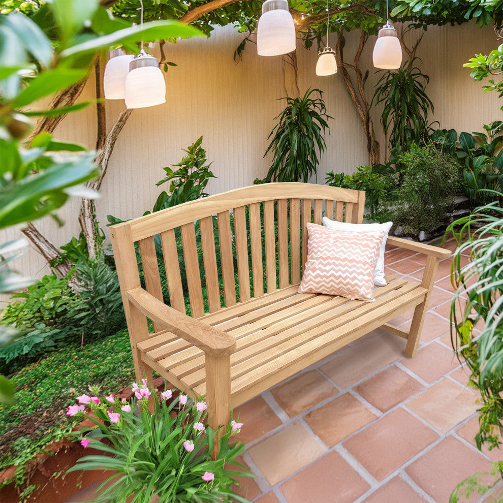 Seven Seas Teak San Jose Outdoor Teak Wood Bench, 5 Foot