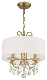 Othello 3 Light Chandelier in Vibrant Gold with Hand Cut Crystal