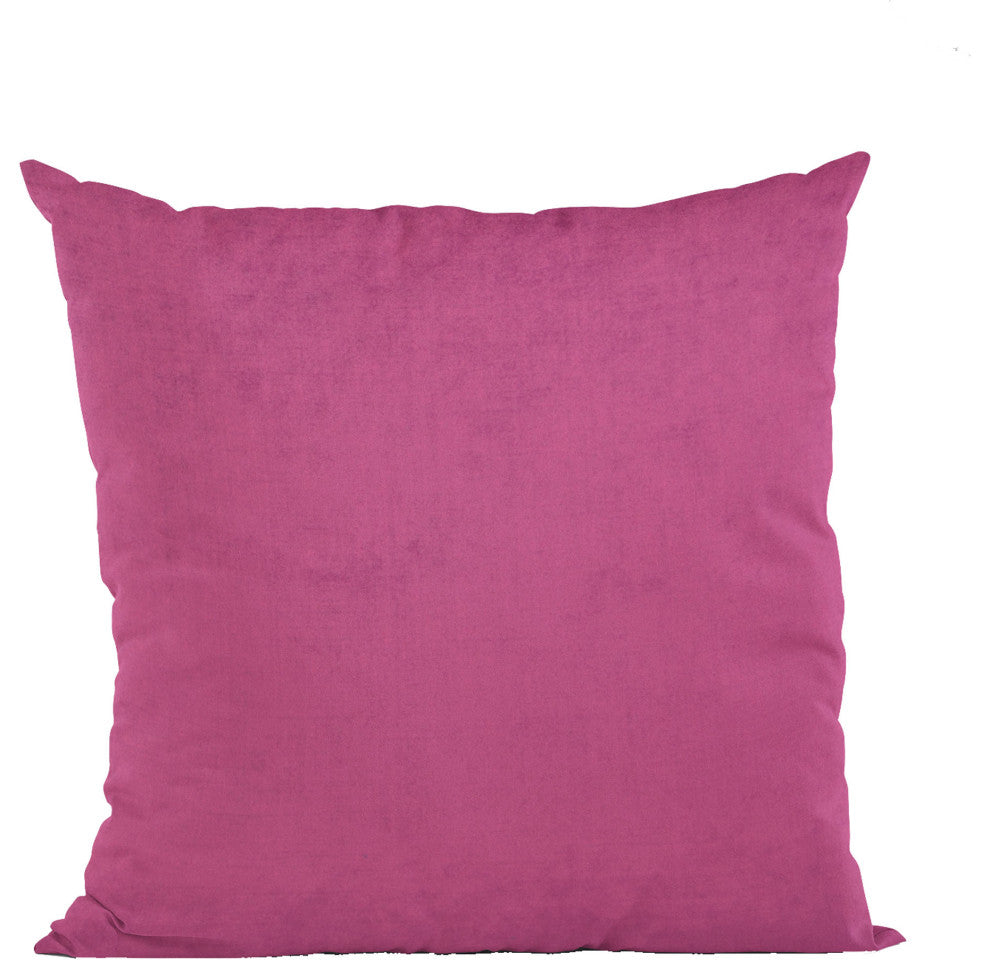 Pink Solid Shiny Velvet Luxury Throw Pillow, Double sided 24"x24"