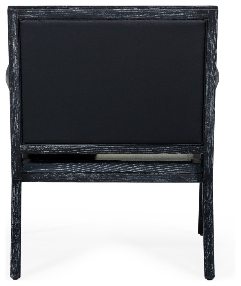 Modrest Hallam Black and White Cowhide Accent Chair