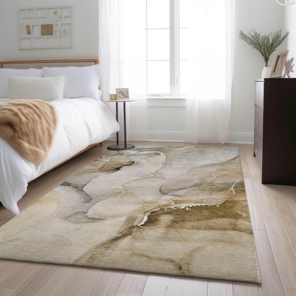 Premium Machine Washable Mayfield AMF521 Beige 9' x 12' Rug