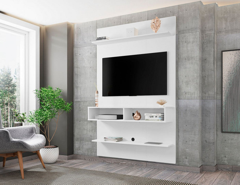 Libra Long Floating 45.35 Entertainment Center in White