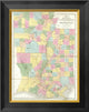 "Map of Mississippi, Louisiana and Arkansas, 1839"  by David H. Burr, 16x20"