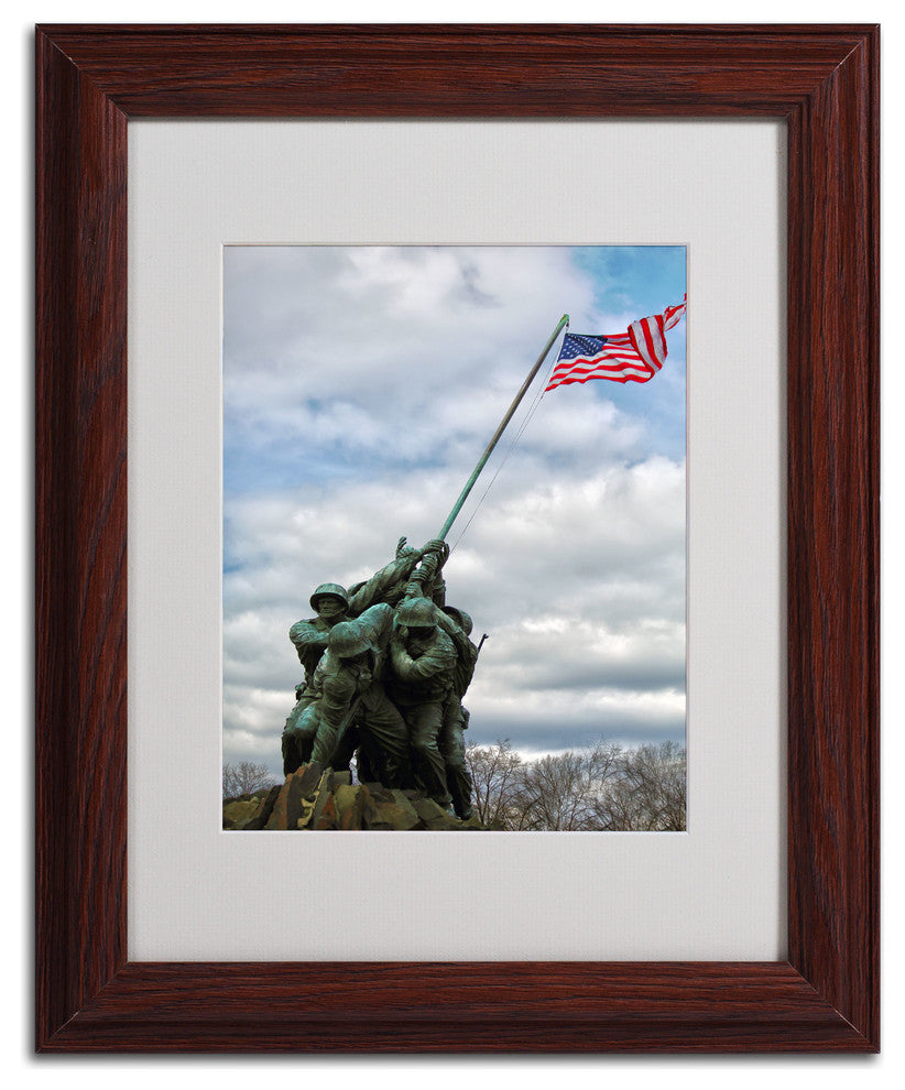 'Marine Corps Memorial 2' Matted Framed Canvas Art by CATeyes
