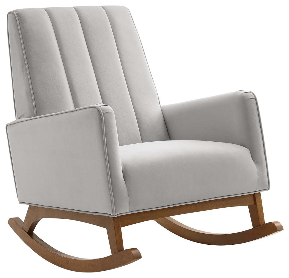 Sway Performance Velvet Rocking Chair Light Gray