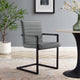 Side Dining Chair, Set of 2, Faux Vegan Leather, Gray, Modern, Cafe Bistro