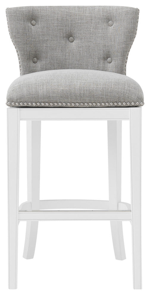 Miranda Swivel Bar Stool, White, 2, Bar Height