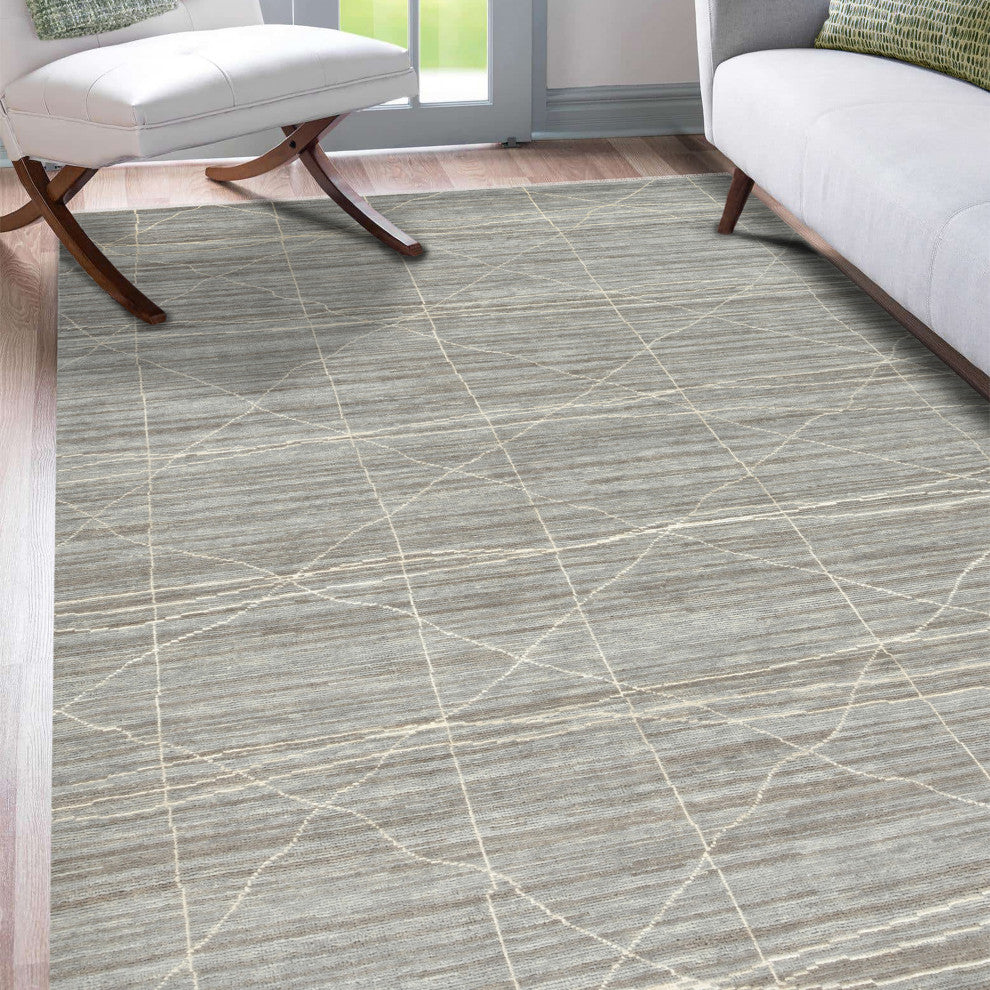Anna Maneux Area Rug, Gray, 8' x 10', Geometric