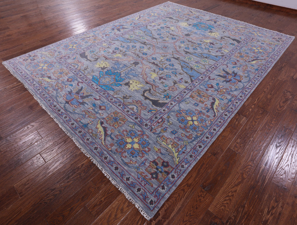 9' 2" X 12' 2" Turkish Oushak Hand-Knotted Wool Rug - Q15836