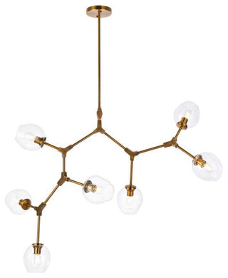 Elegant Lighting 1712G57 Cavoli 7 Light 57"W Abstract Chandelier - Black