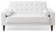 Navi Sleeper Love Seat, White Faux Leather
