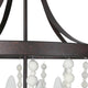 LNC 4-Lights Bohemian Rustic Bronze and Coastal Distressed Wood Beads Chandelier