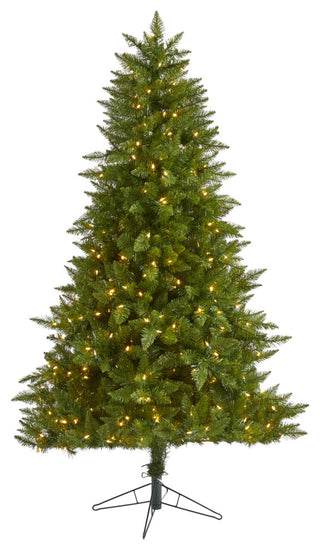 6.5' Vermont Spruce Faux Xmas Tree W/ Multifunction Lights & Bendable Branches