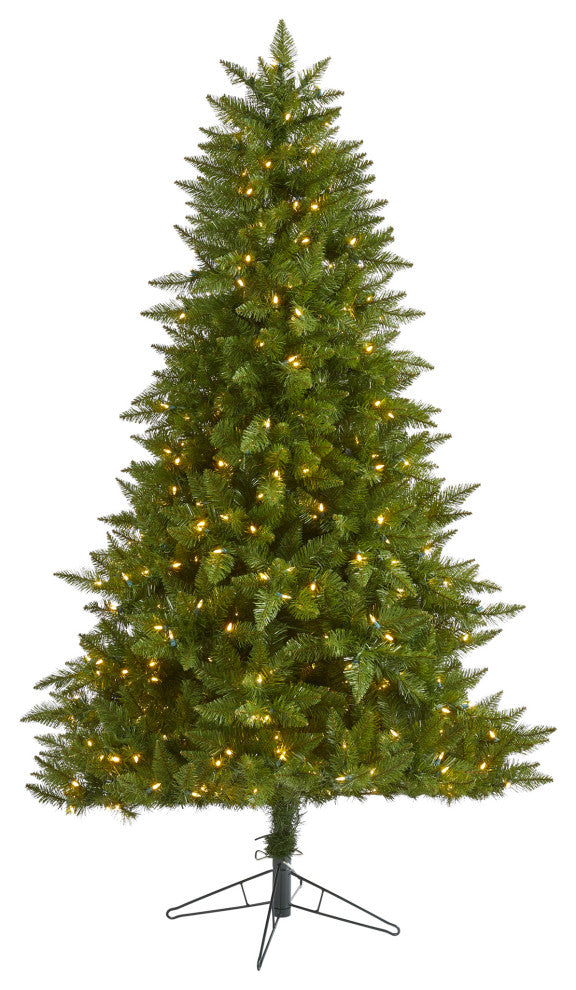 6.5' Vermont Spruce Faux Xmas Tree W/ Multifunction Lights & Bendable Branches
