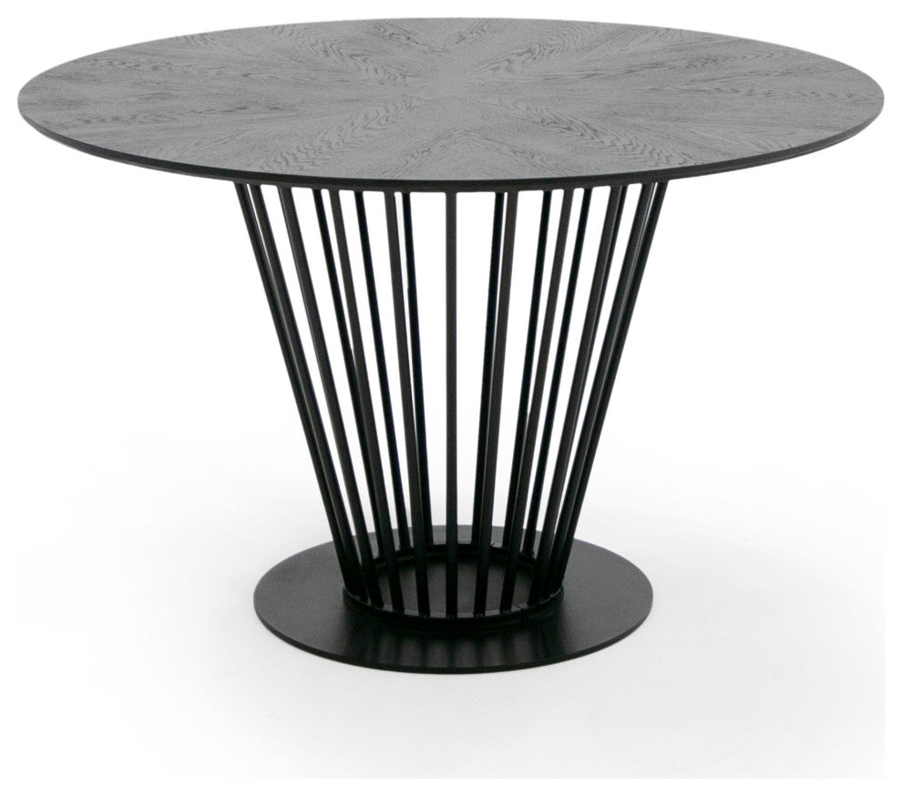 Modrest Conroy Modern Black Round Dining Table