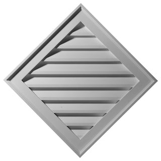34"W x 34"H (24" Sides) Diamond Gable Vent Louver, Decorative