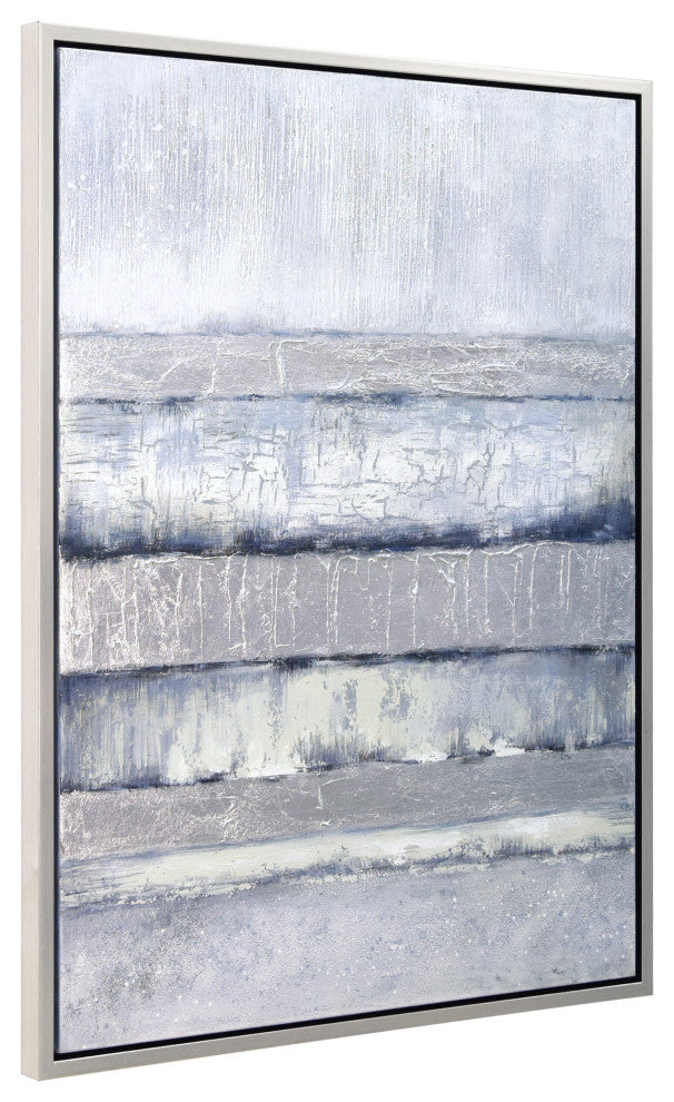 Winter Steps Textured Metallic Hand Painted Framed Wall Art by Martin Edwards