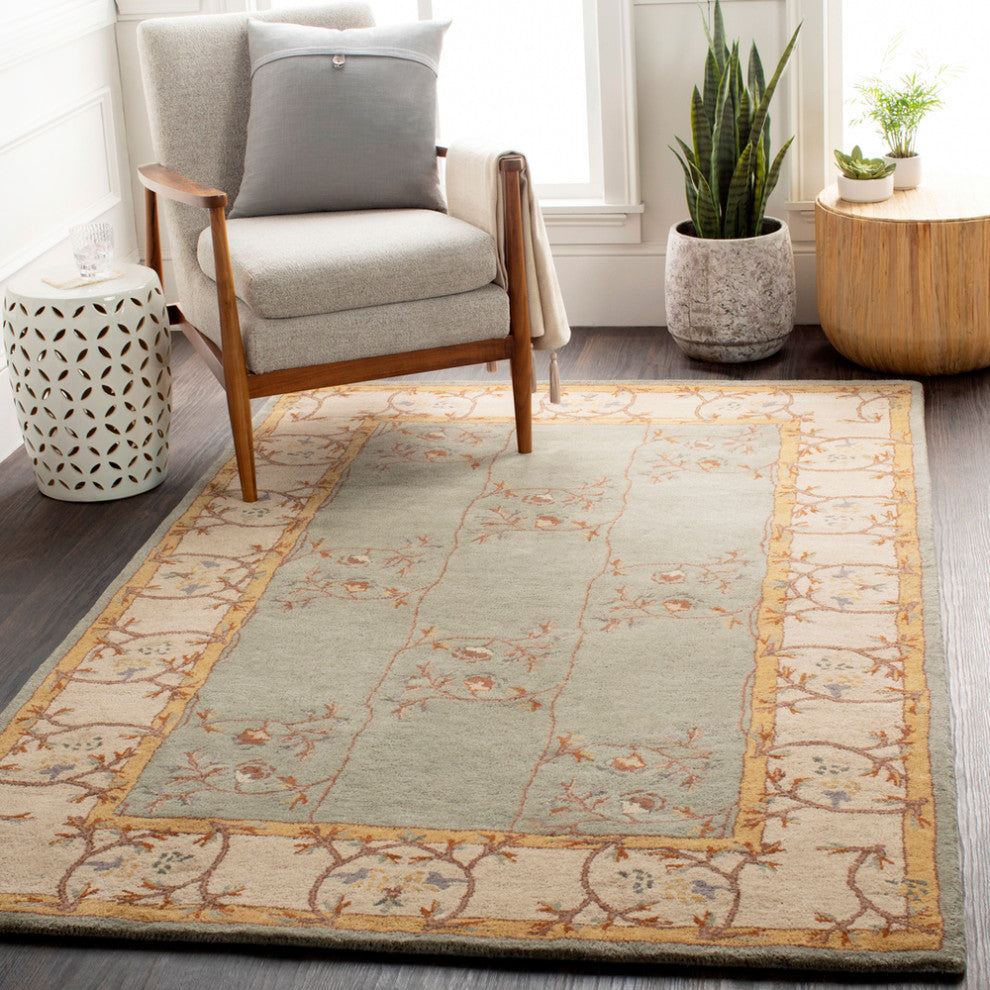 Surya Caesar CAE-1100 Traditional Area Rug, Sage, 5' x 8' Rectangle