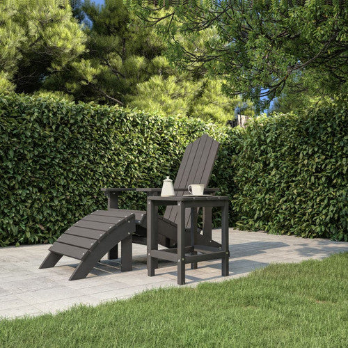 vidaXL Adirondack Table Outdoor Side Table for Front Porch Anthracite HDPE