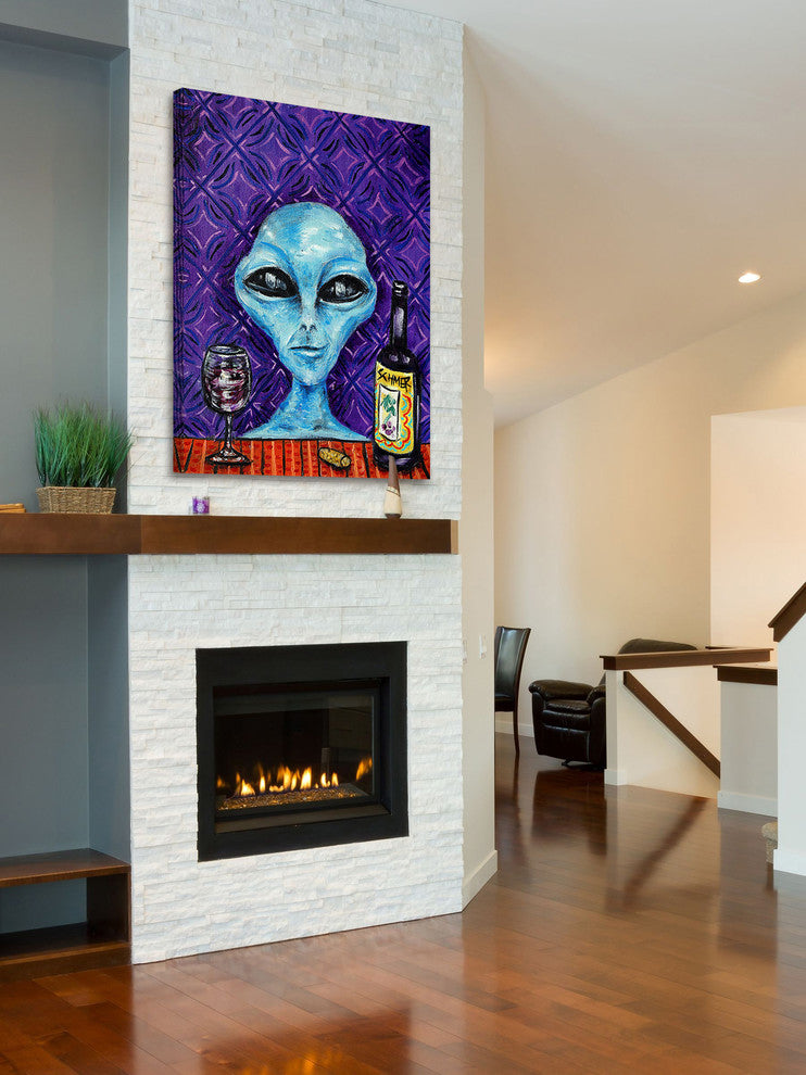"Alien Wine" Painting Print on Wrapped Canvas, 30"x45"