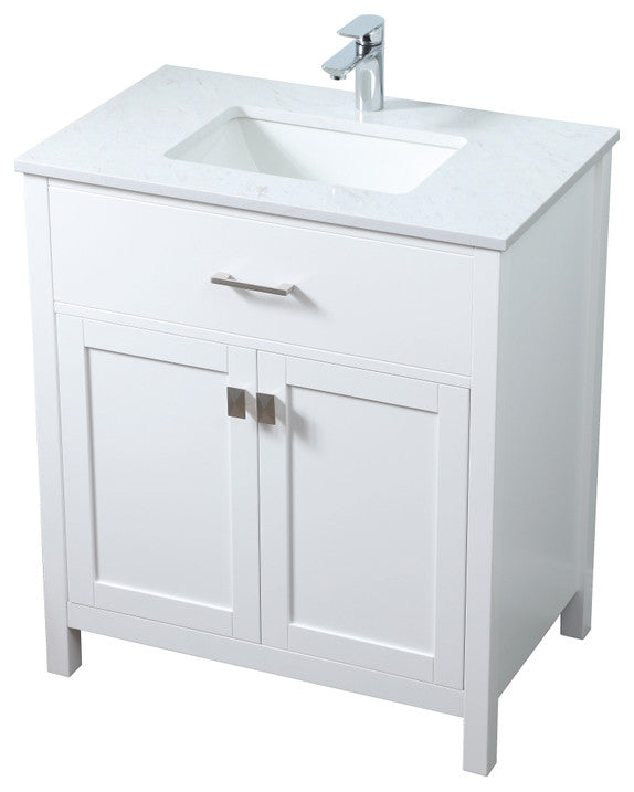 30" SIngle Bathroom Vanity, White