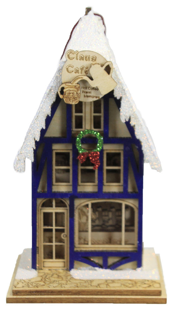 Ginger Cottages Claus Cafe Coffee Shop Wood Caffeine Ornament 80039.