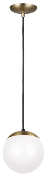 Leo Hanging Globe 1-Light Pendant, Satin Brass