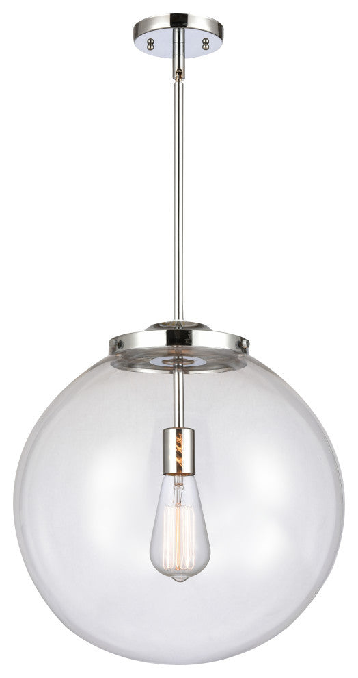 Beacon Pendant, Polished Chrome, Clear, Clear