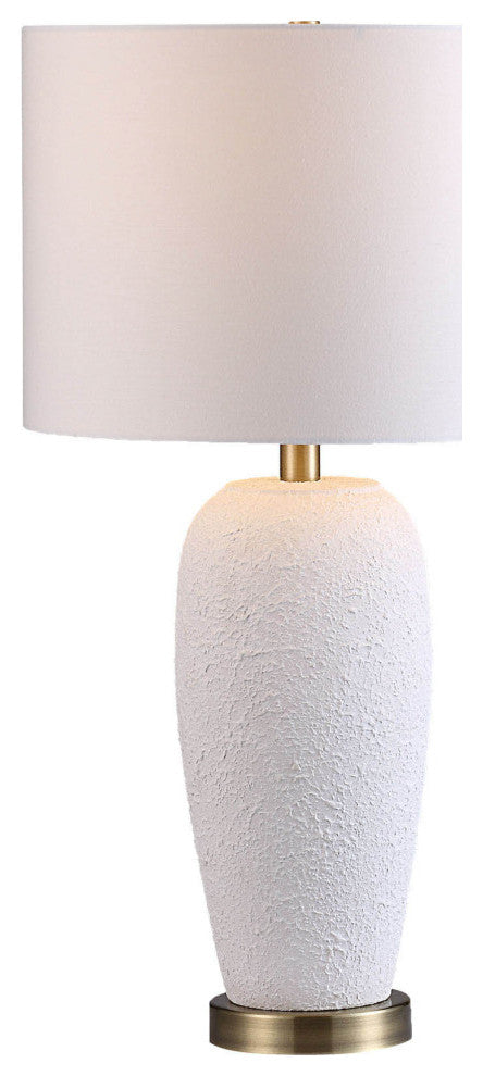 Nissa 17" Table Lamp with Drum Shade, Matte White