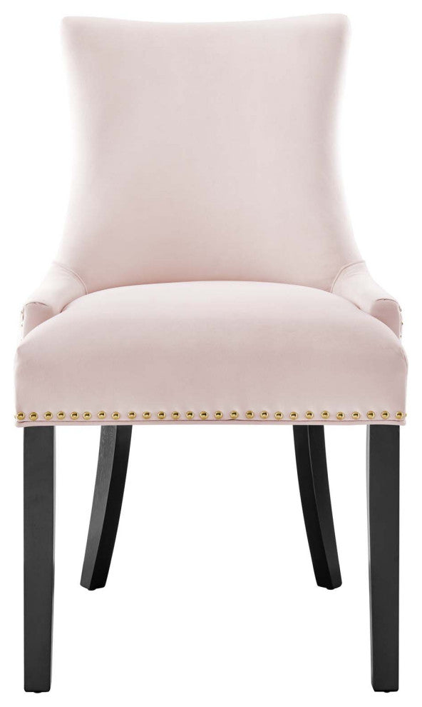 Dining Chair, Nailhead, Set of 2, Pink, Velvet, Modern, Cafe Bistro Hospitality