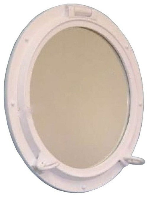 Decorative Ship Porthole Window, Gloss White, 24"