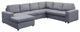 Warren Light Gray Linen 6 Seat Reversible Modular Sectional Sofa Chaise
