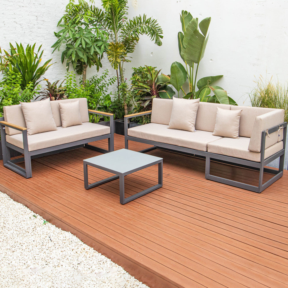 LeisureMod CSLW-80R Chelsea Sectional Adjustable Headrest&Coffee Table Cushions