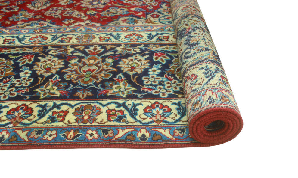 Fine Vintage Distressed Justin Red/Navy Rug, 10'5x16'7