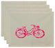 18"x14" Life Cycle, Geometric Print Pacemat, Pink, Set of 4